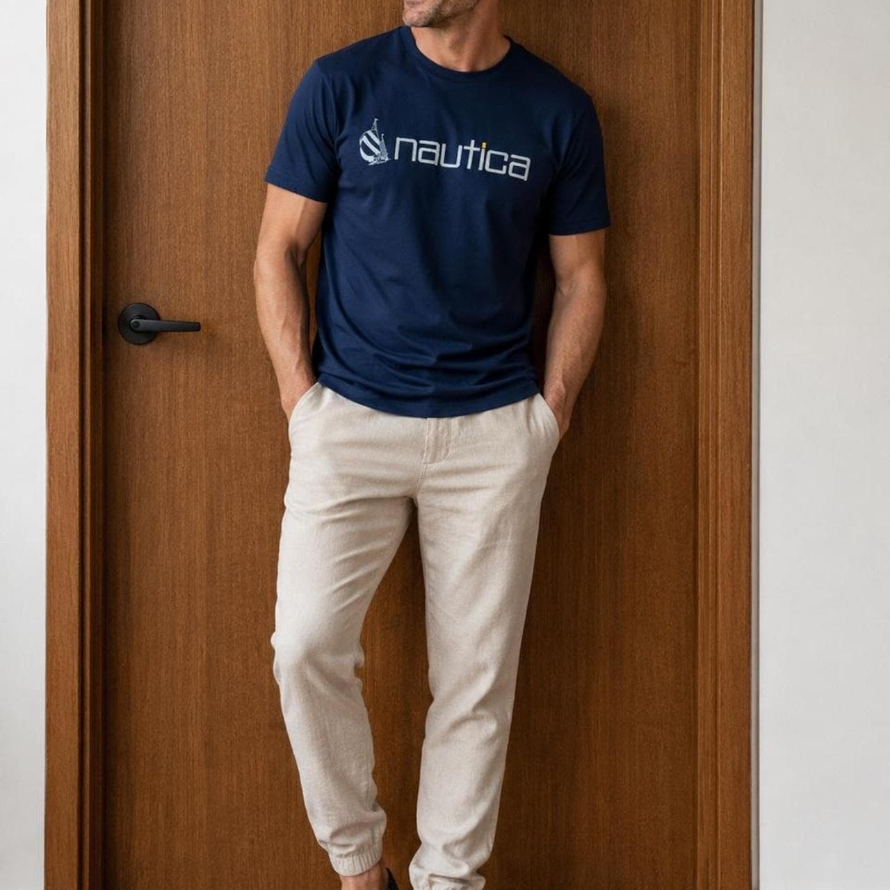 Perry Ellis Men's Slim Fit Linen Blend Jogger Pants — photo 1 of 4