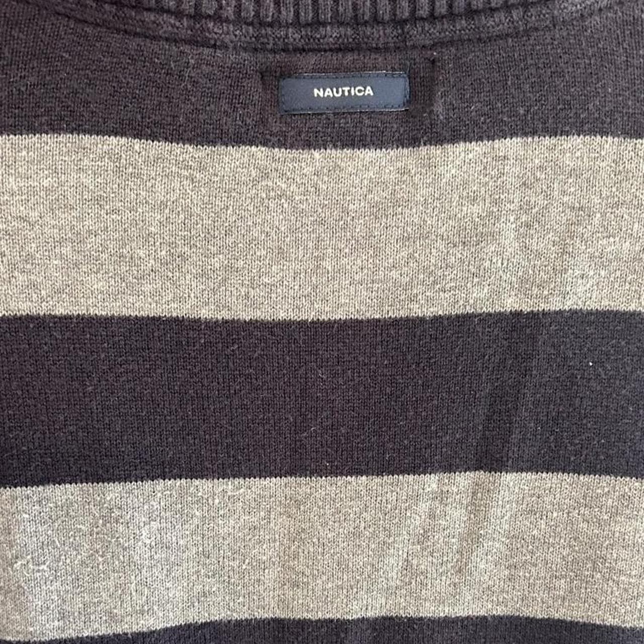 Nautica Men's Blue Quarter Zip Cotton Knit Jumper — photo 5 of 5