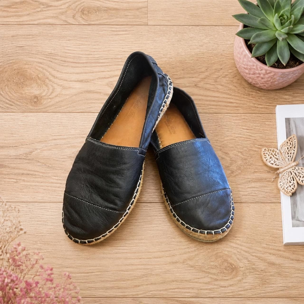 Isabella Rossi Leather Espadrille Flats — photo 1 of 5