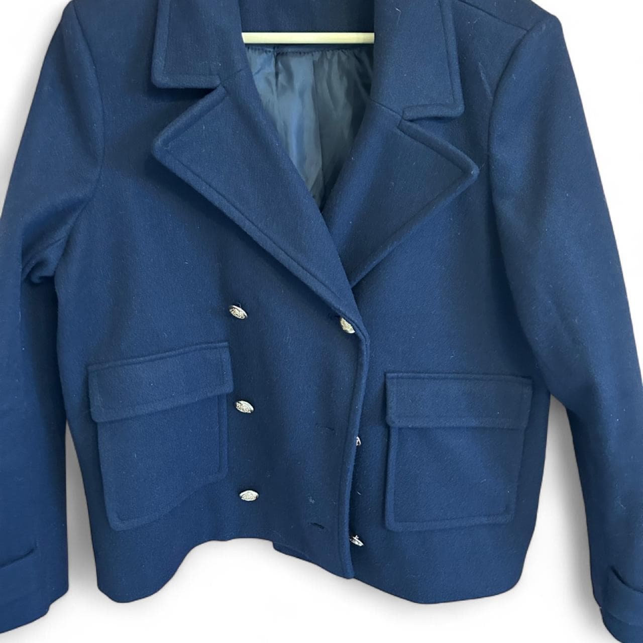 Just Jeans Women's Double-Breasted Cropped Jacket Navy Blue — photo 3 of 5