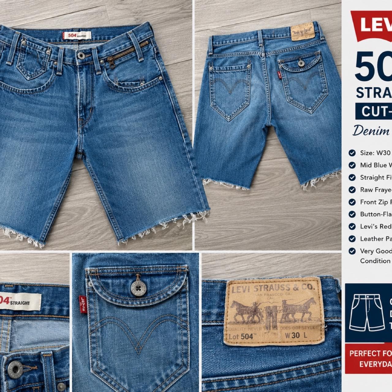 Levi's 504 Straight Cut-Off Denim Shorts — photo 1 of 4