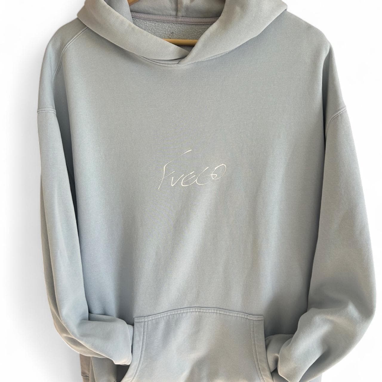 Fuego Oversized Fleece Hoodie In Baby Blue — photo 4 of 5