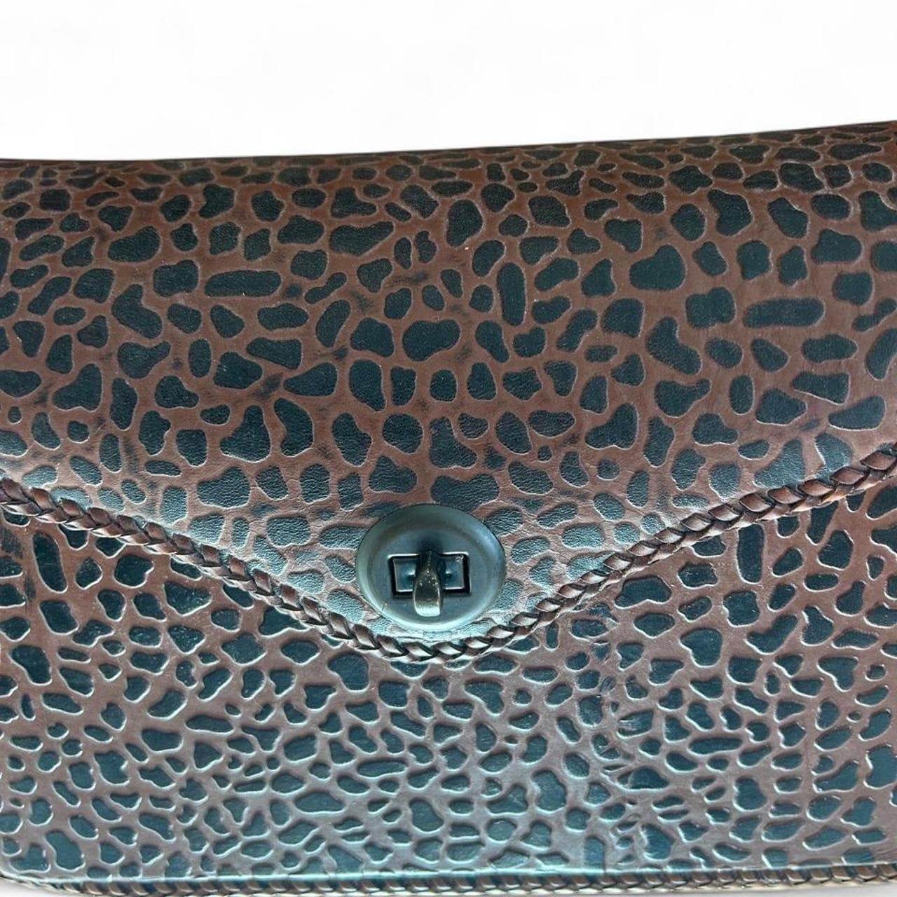Vintage Embossed Brown Crossbody Shoulder Bag — photo 3 of 4