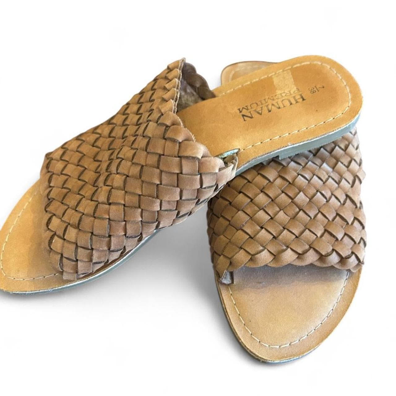 Human Premium Leather Woven Mule Slides — photo 1 of 3