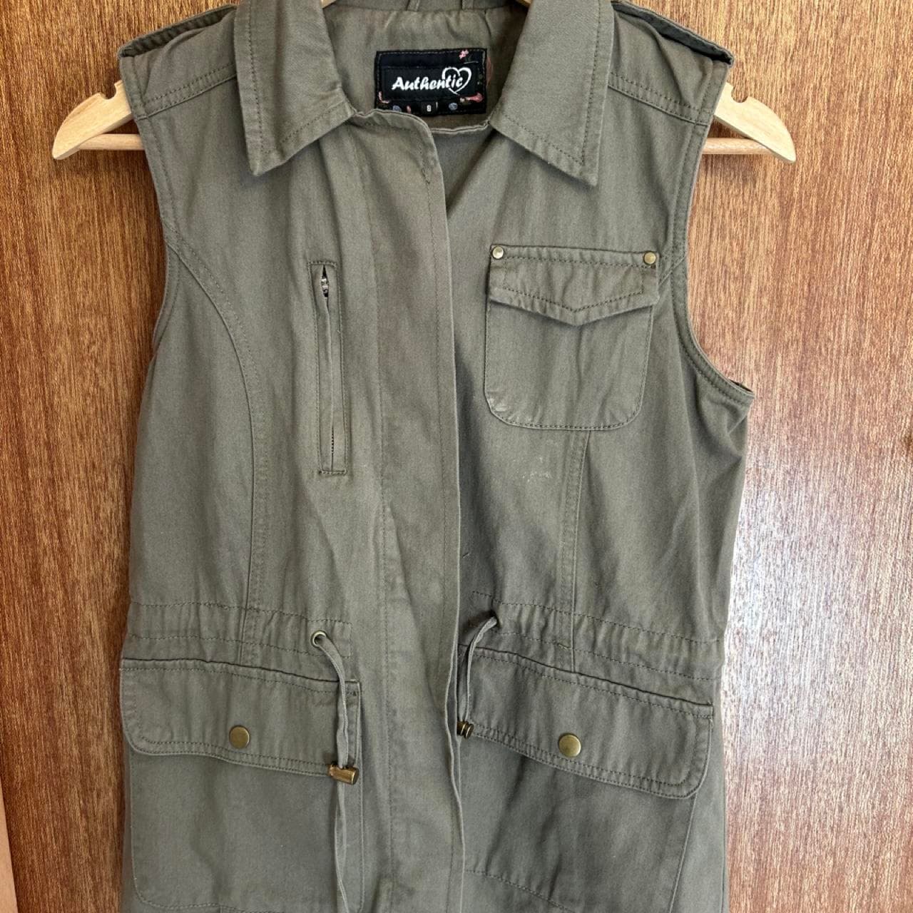 Authentic Women's Utility Vest Army Green Cotton — photo 4 of 5