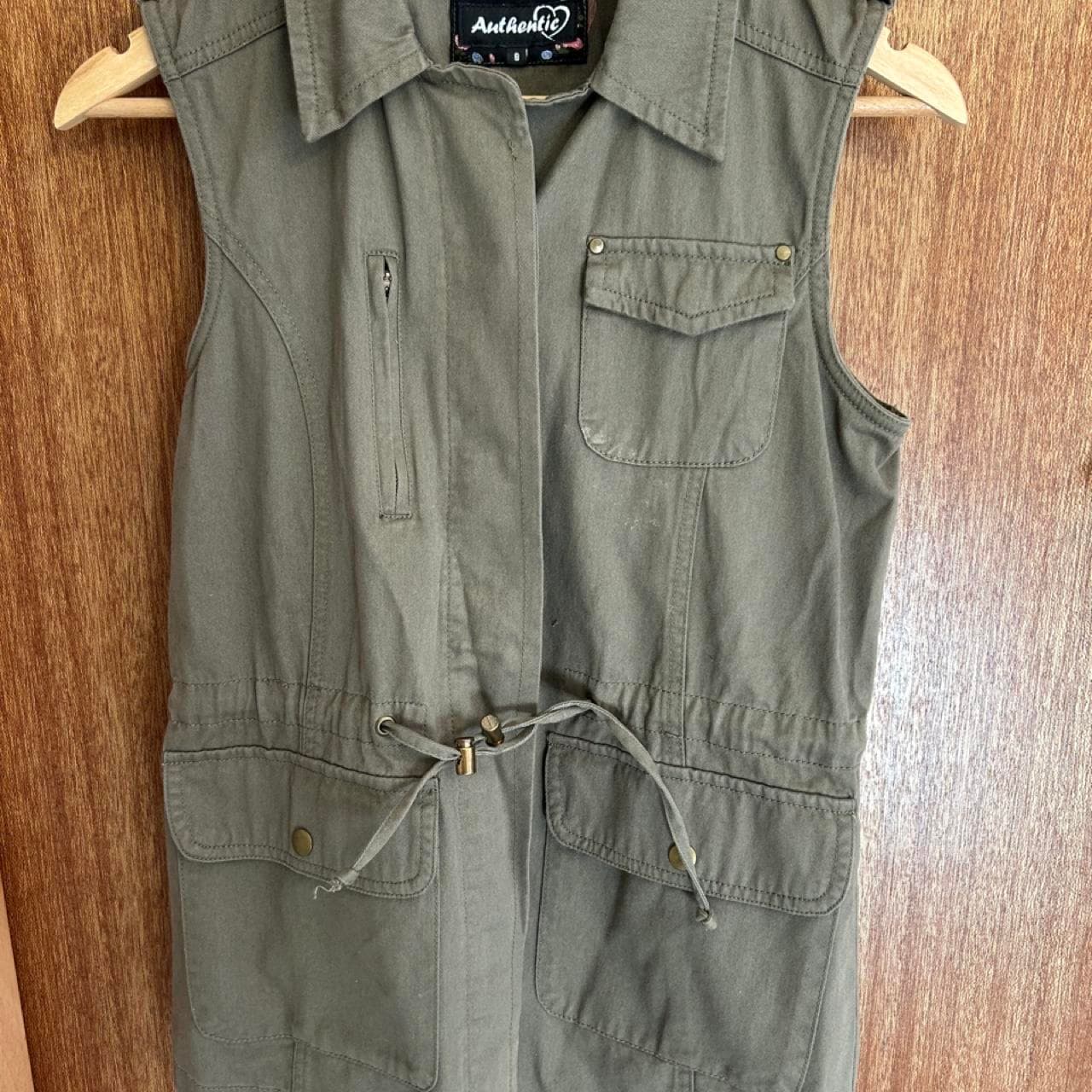 Authentic Women's Utility Vest Army Green Cotton — photo 5 of 5