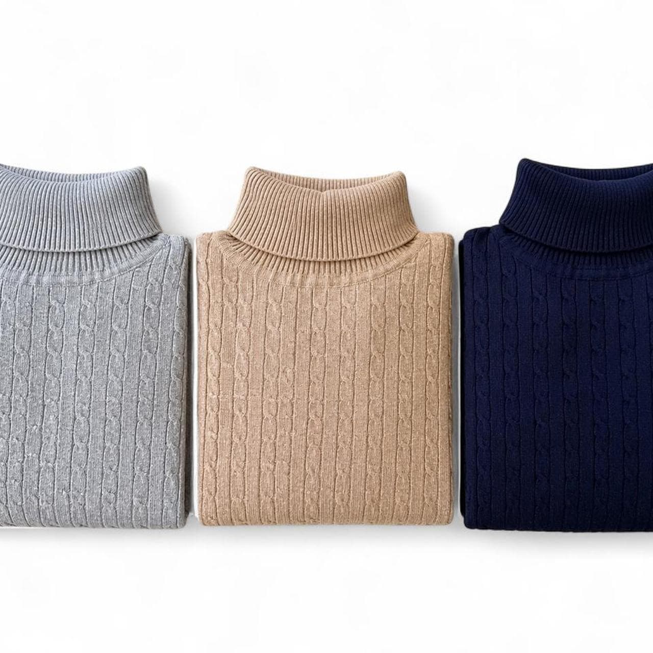 Set Of 3 Classic Roll Neck Knit Jumpers — photo 1 of 6