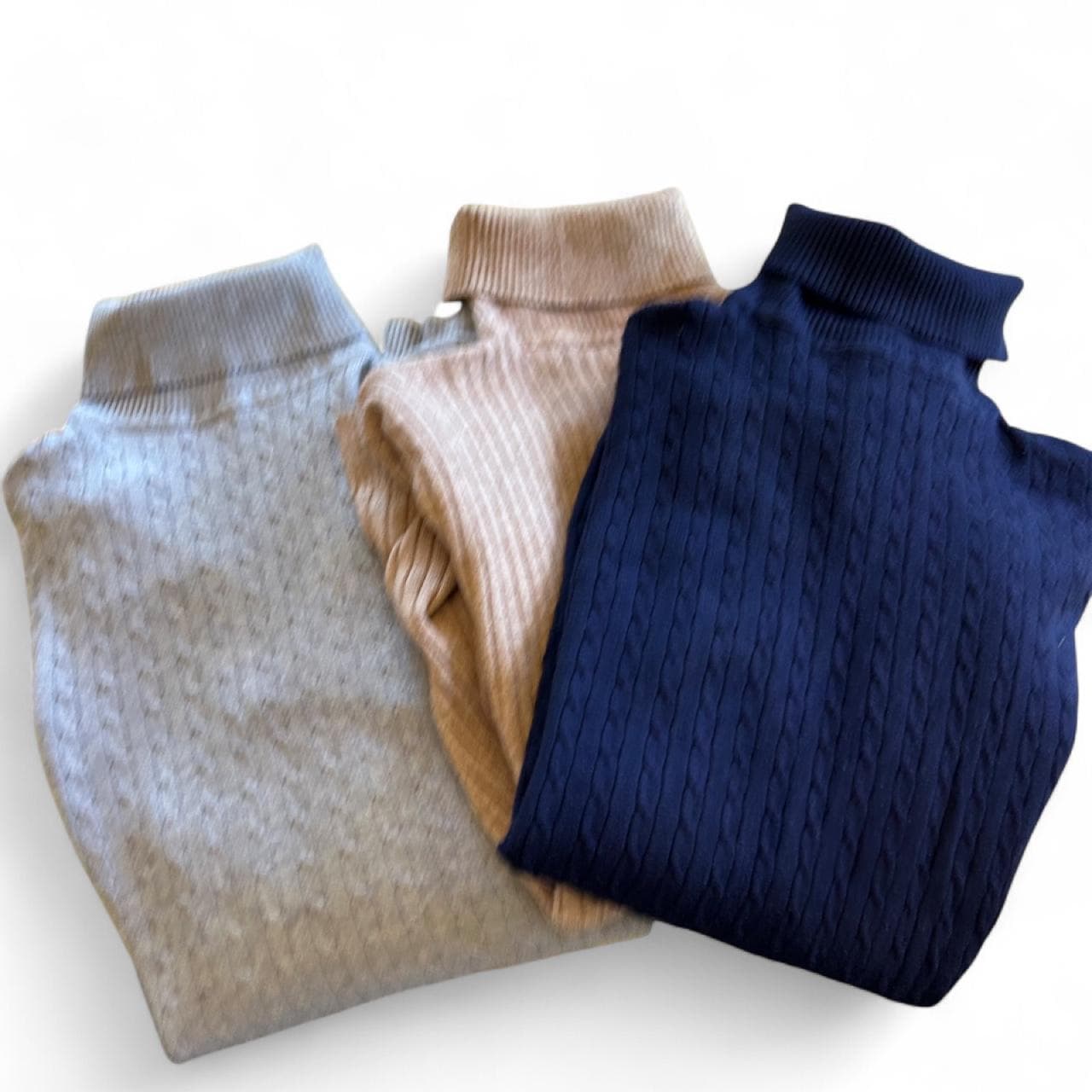 Set Of 3 Classic Roll Neck Knit Jumpers — photo 6 of 6