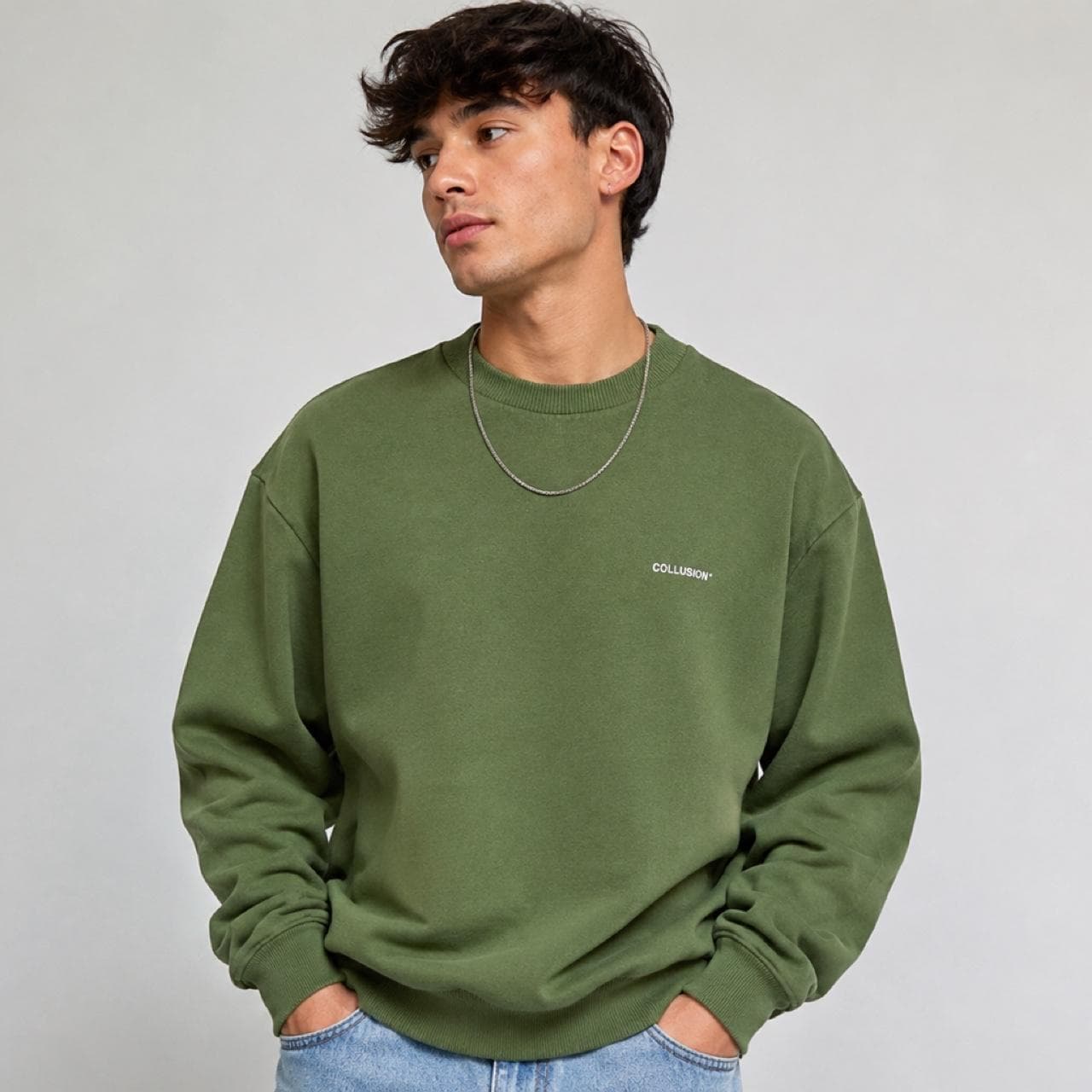 Collusion Forest Green Crewneck Sweatshirt — photo 1 of 4