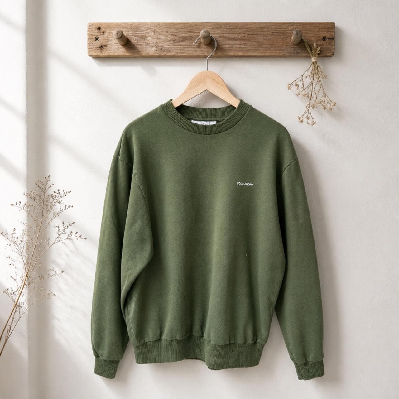 Collusion Forest Green Crewneck Sweatshirt — photo 2 of 4