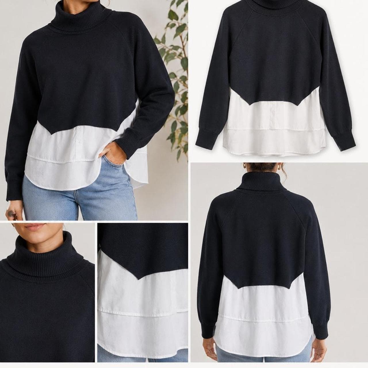 Caroline Morgan Australia Navy Layered Knit Jumper — photo 1 of 6