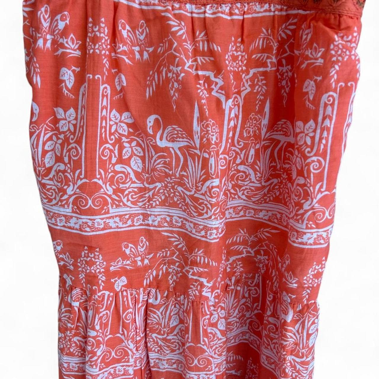 Azure Tropical Print Embroidered Tiered Sundress — photo 6 of 6