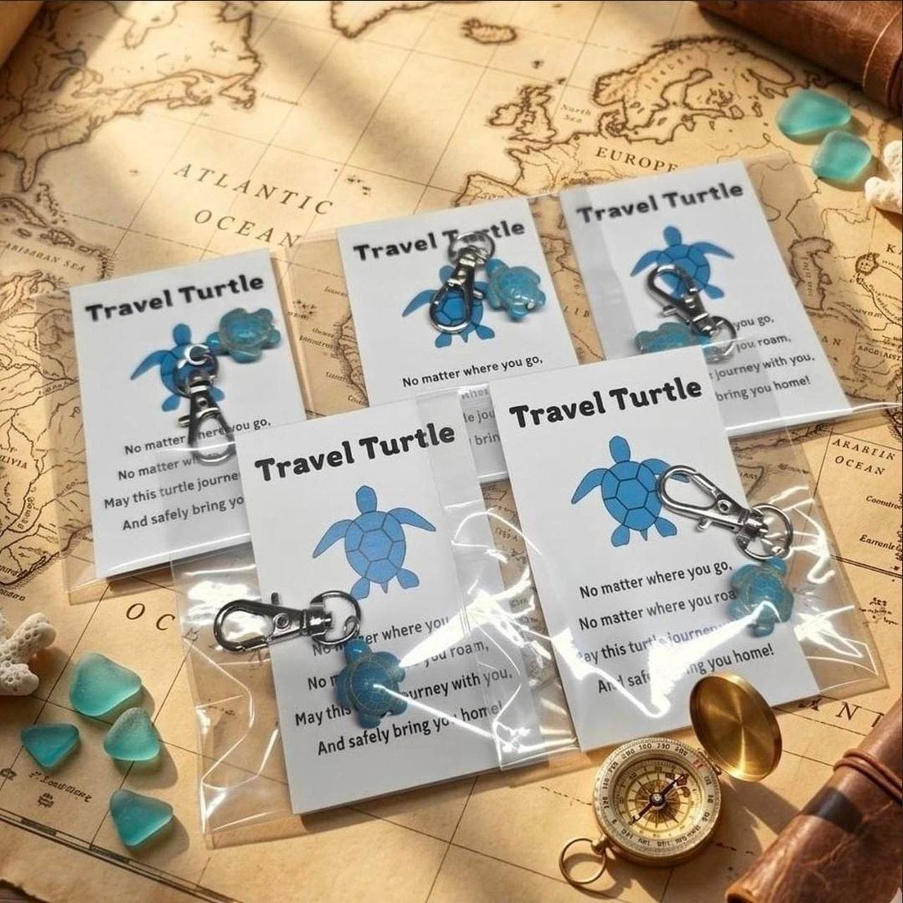 Blue Travel Turtle Keychain Bundle Of 5 — photo 1 of 4