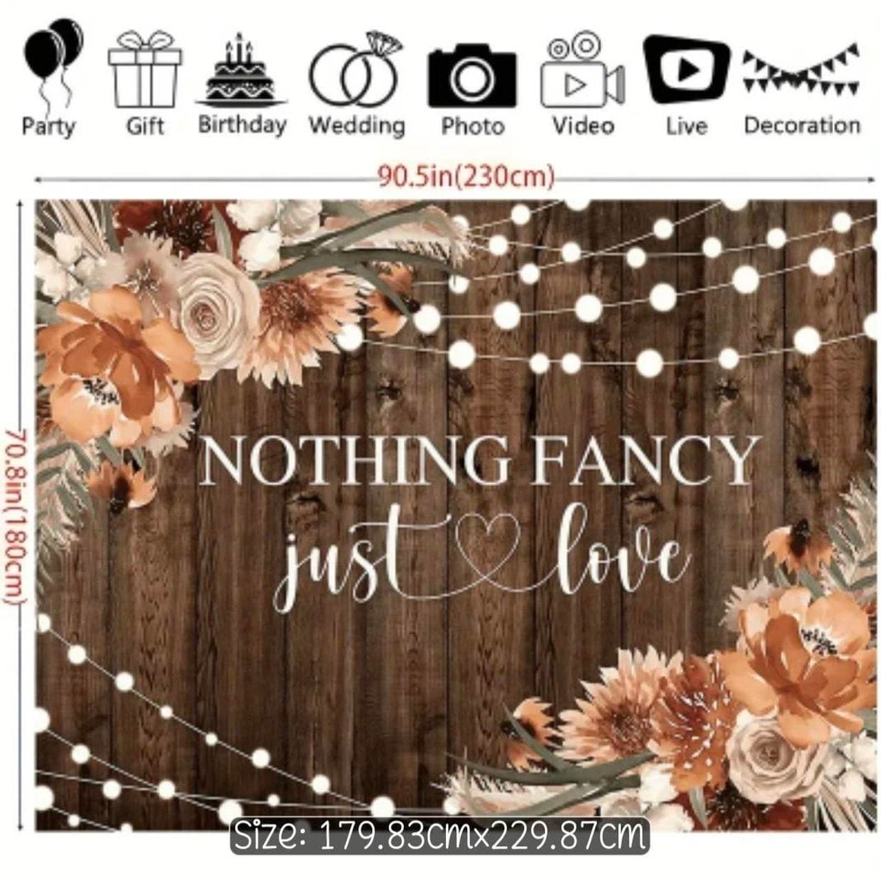 Rustic Brown Wedding Backdrop Party Decoration — photo 3 of 4