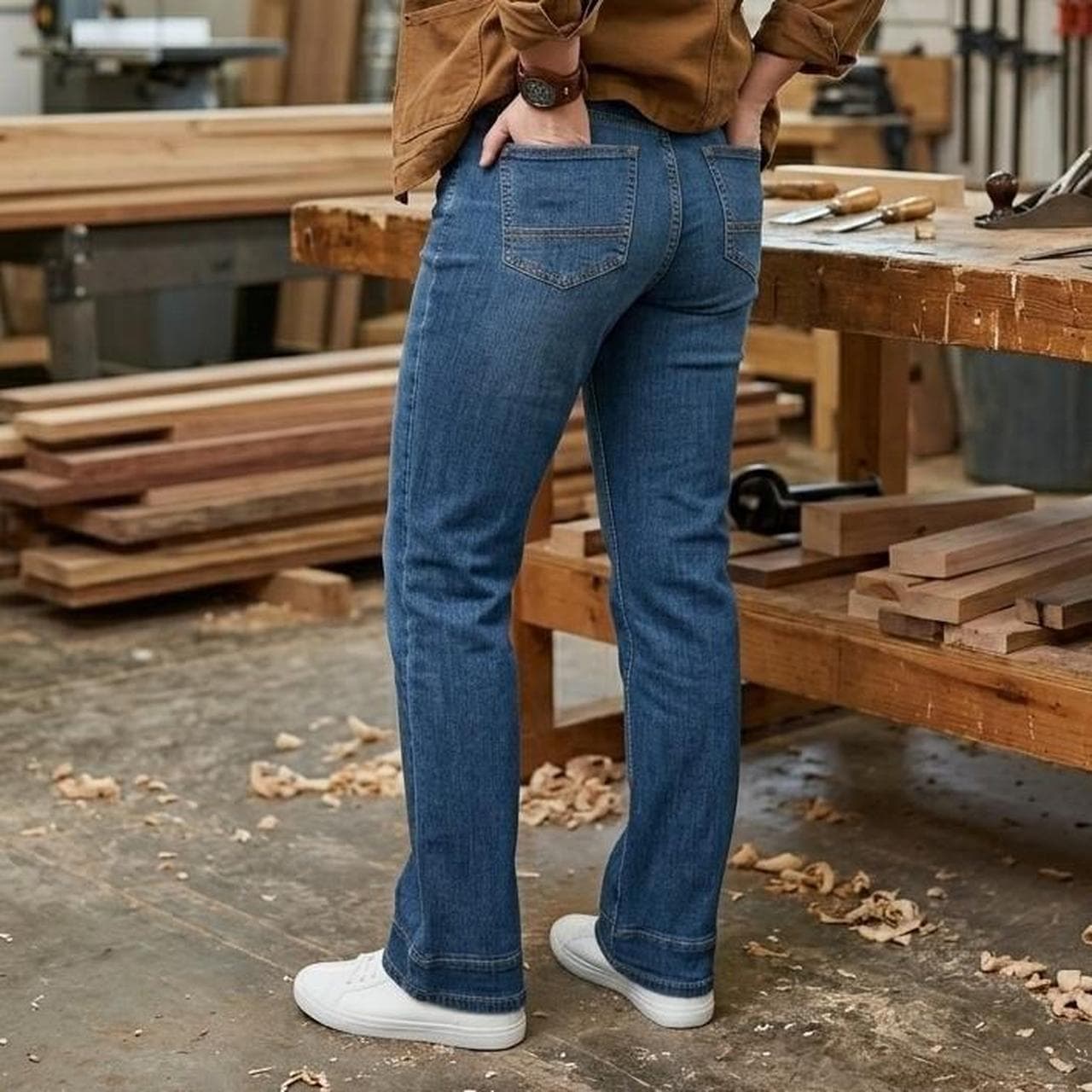 Syzmjk Blue Denim Workwear Jeans β photo 3 of 8