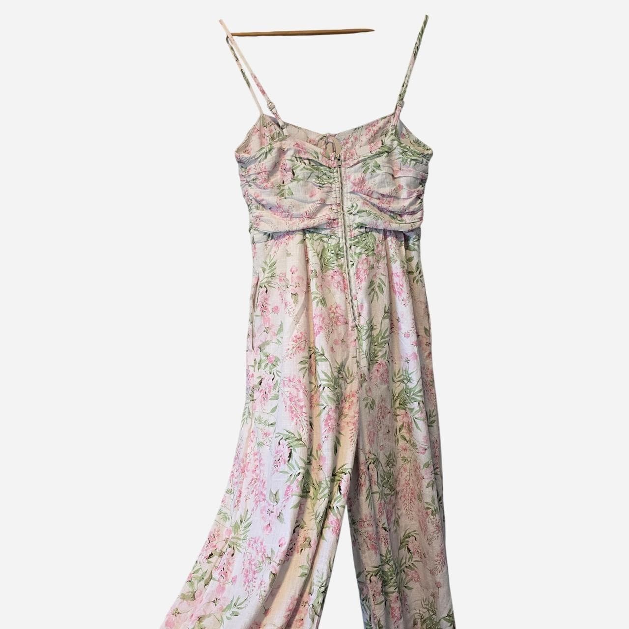 Dotti White Floral Wide Leg Tie Front Jumpsuit β photo 3 of 6