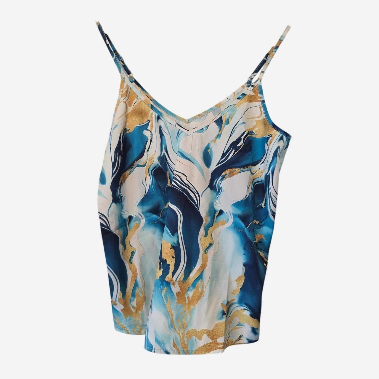 Ladies White Marble Design Singlet Top β photo 2 of 4