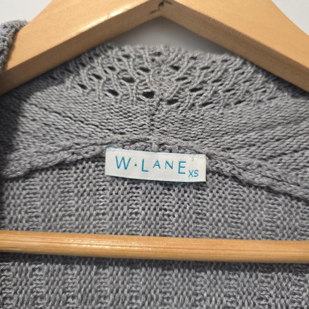 W Lane Grey Knit Cardigan With Pleated Hem And Short Sleeves โ photo 6 of 7