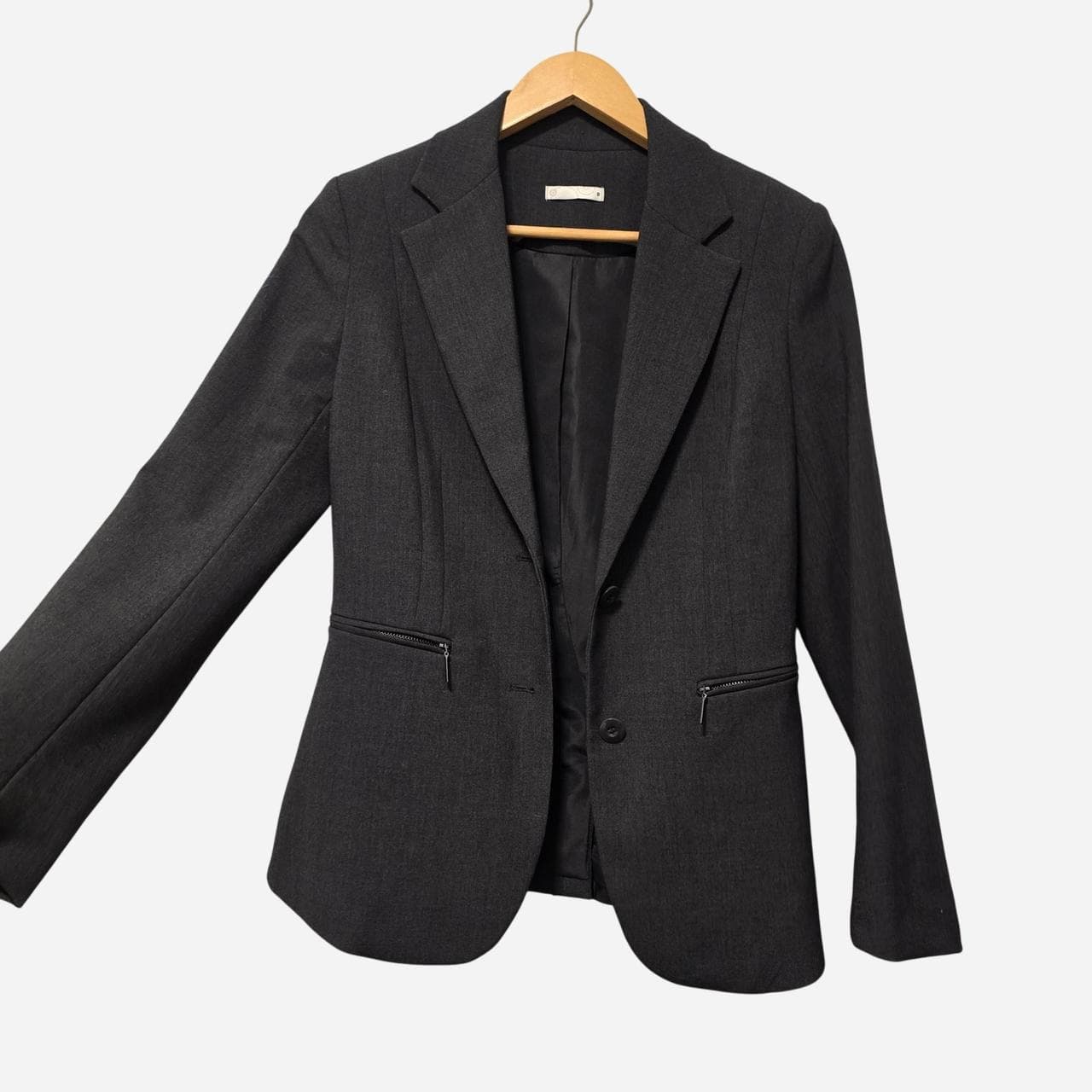 Target Dark Grey Blazer With Silver Zippers โ photo 3 of 5