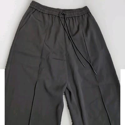 Nude Lucy Womens Wide Leg Black Pants Size S Relaxed Fit Drawstring Waist — photo 5 of 10