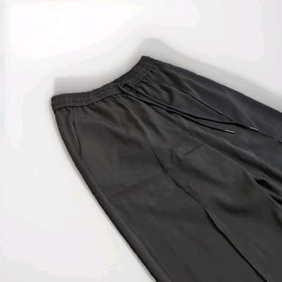 Nude Lucy Womens Wide Leg Black Pants Size S Relaxed Fit Drawstring Waist — photo 6 of 10