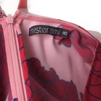 Mister Zimi Pink Floral Wide Leg Jumpsuit Belted Viscose Womens Size 8 AU — photo 8 of 9