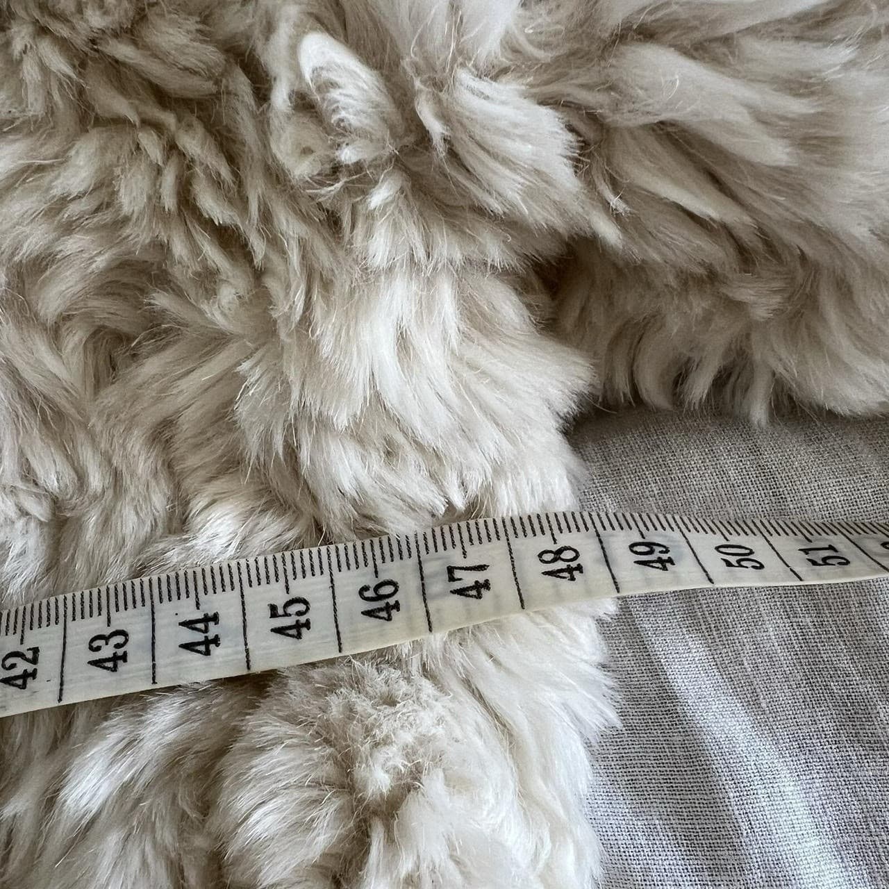 Forever New Cream Faux Fur Coat 6 Teddy Shag Patchwork Longline Winter Jacket — photo 6 of 8