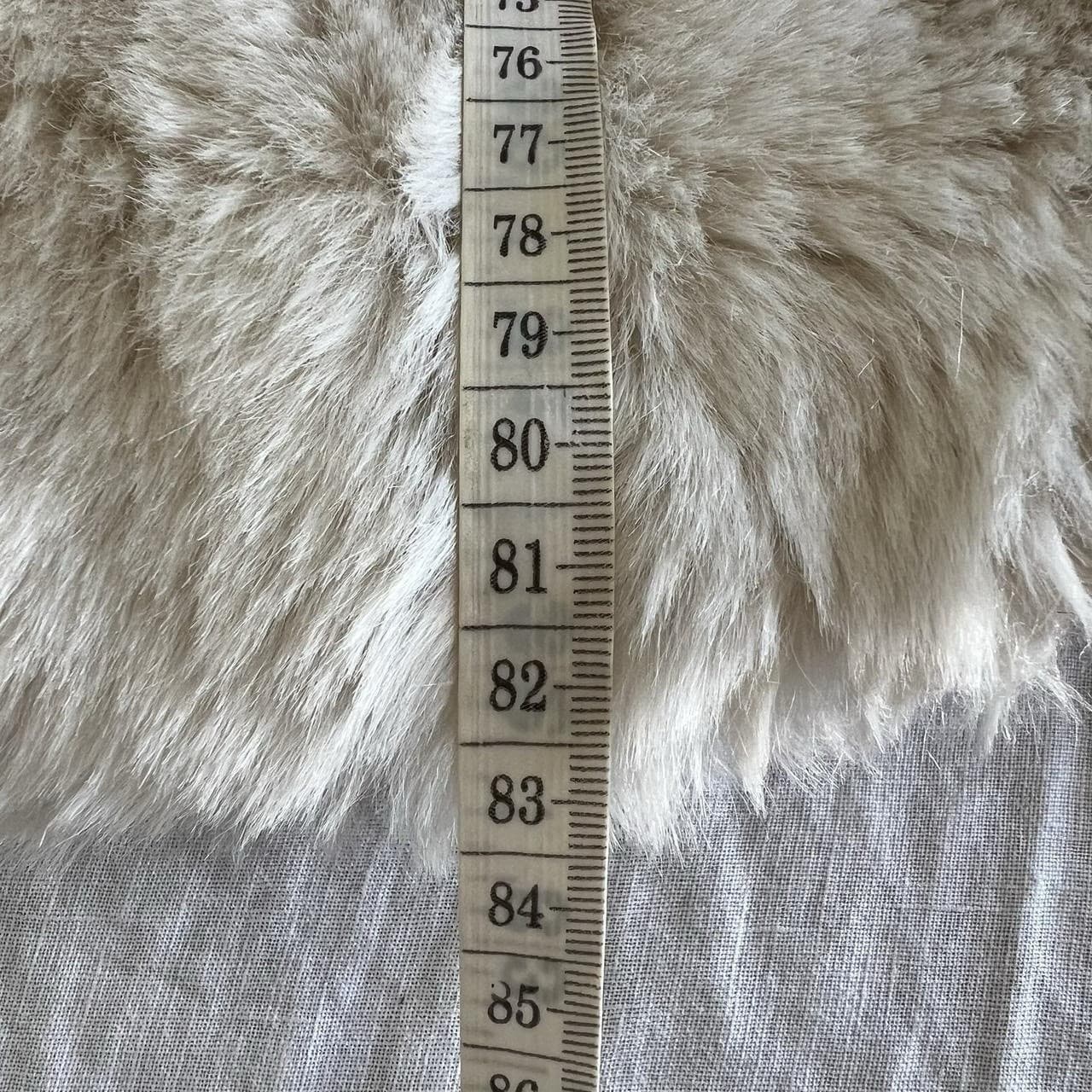 Forever New Cream Faux Fur Coat 6 Teddy Shag Patchwork Longline Winter Jacket — photo 7 of 8