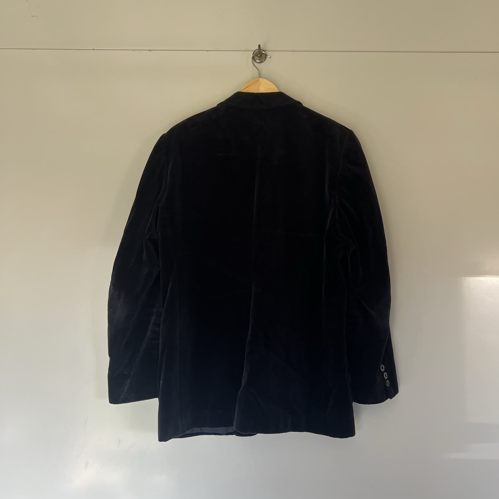 Vintage Navy Velvet Blazer Mens 42R Womens L XL Oversized Jacket Belmondo — photo 3 of 10