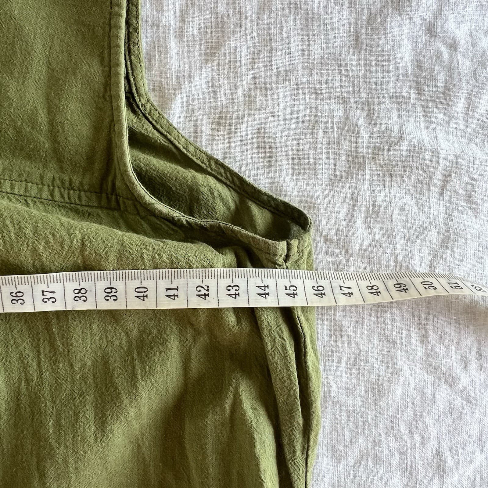 Uniqlo Olive Green Cotton Tiered Smock Midi Dress Sleeveless Keyhole Tie XS — photo 7 of 9