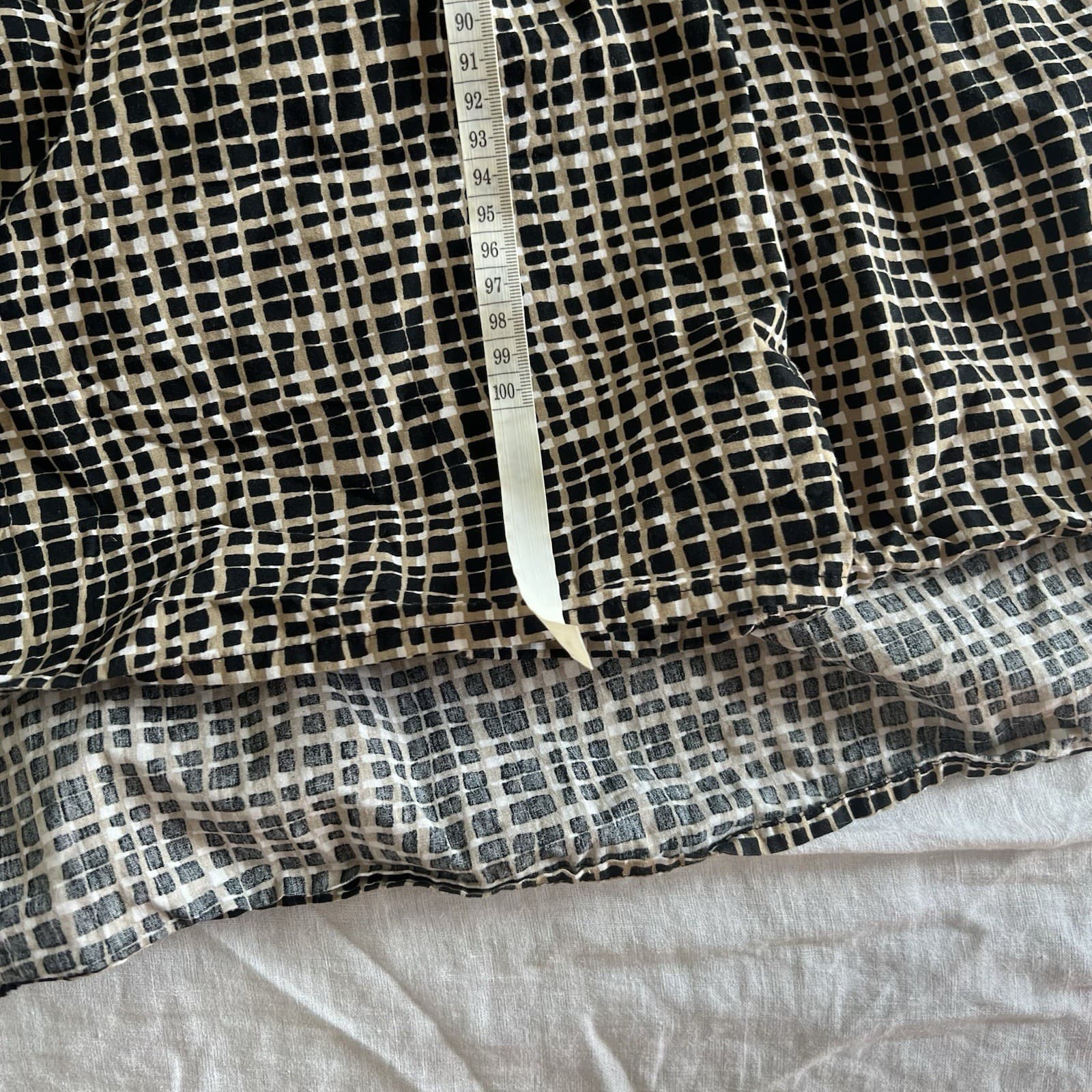 ONLY Abstract Check Print Cotton Puff Sleeve Tiered Midi Dress Boho Cottagecore — photo 7 of 8