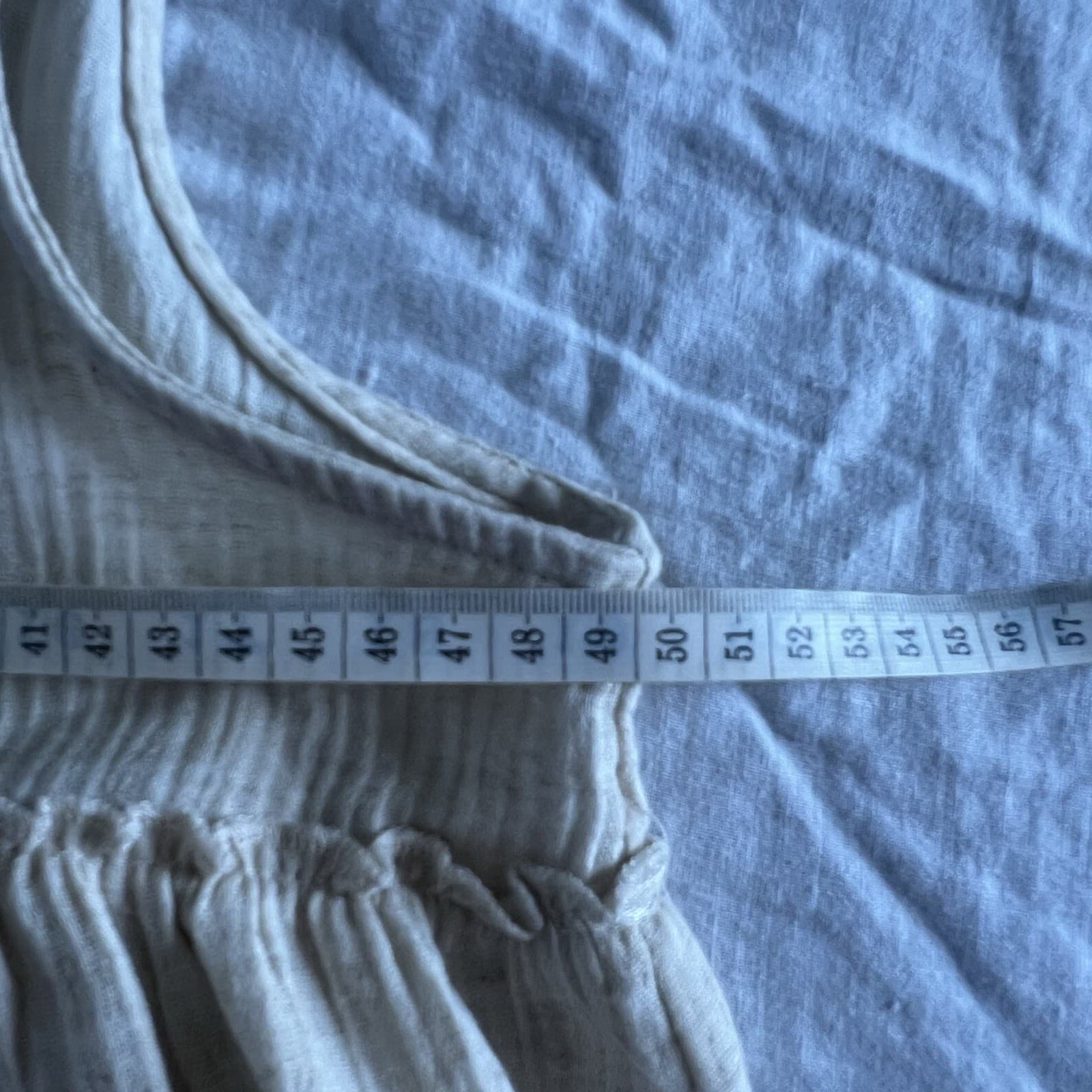 Cotton On Linen Blend Gauze Babydoll Mini Dress Cream Oatmeal Smock Ruffle S — photo 6 of 8
