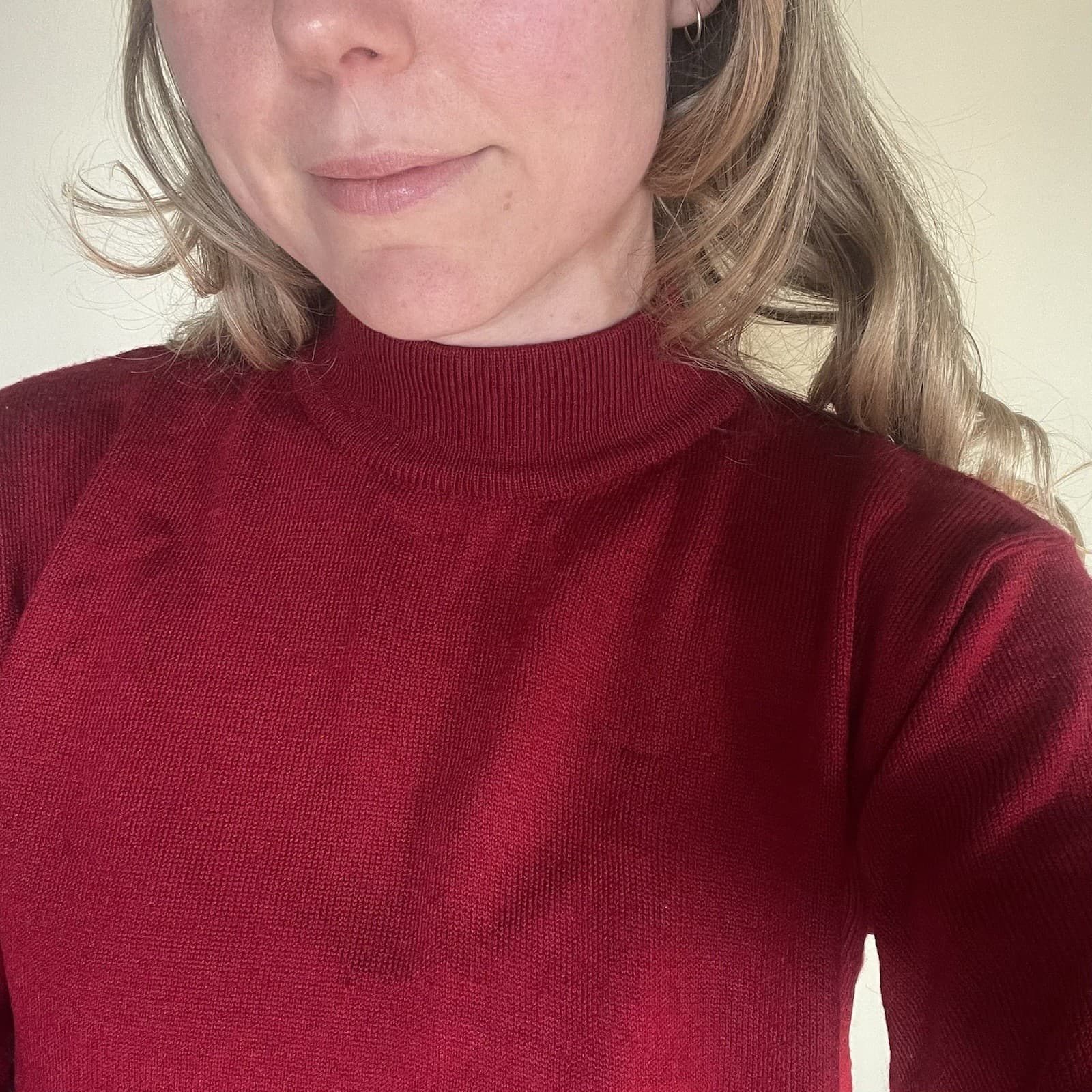 Vintage 90s Chadorian Red Wool Blend Mock Neck Knit Jumper Dark Academia M — photo 3 of 9