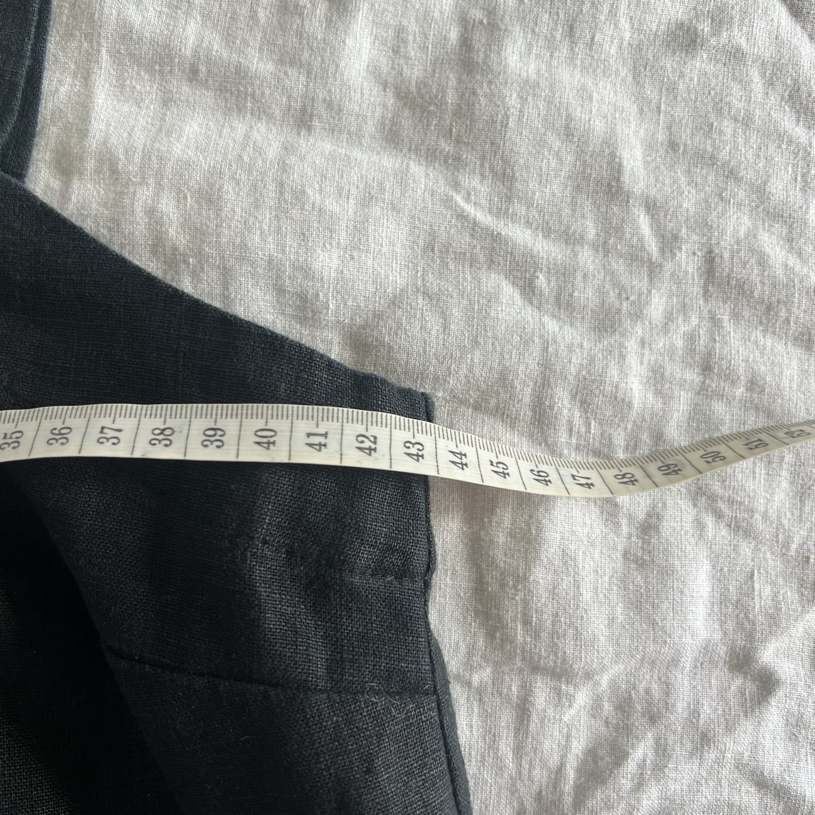 Little Lies 100% Linen Black Square Neck Tank Cami Top Boxy Minimalist Medium M — photo 6 of 8