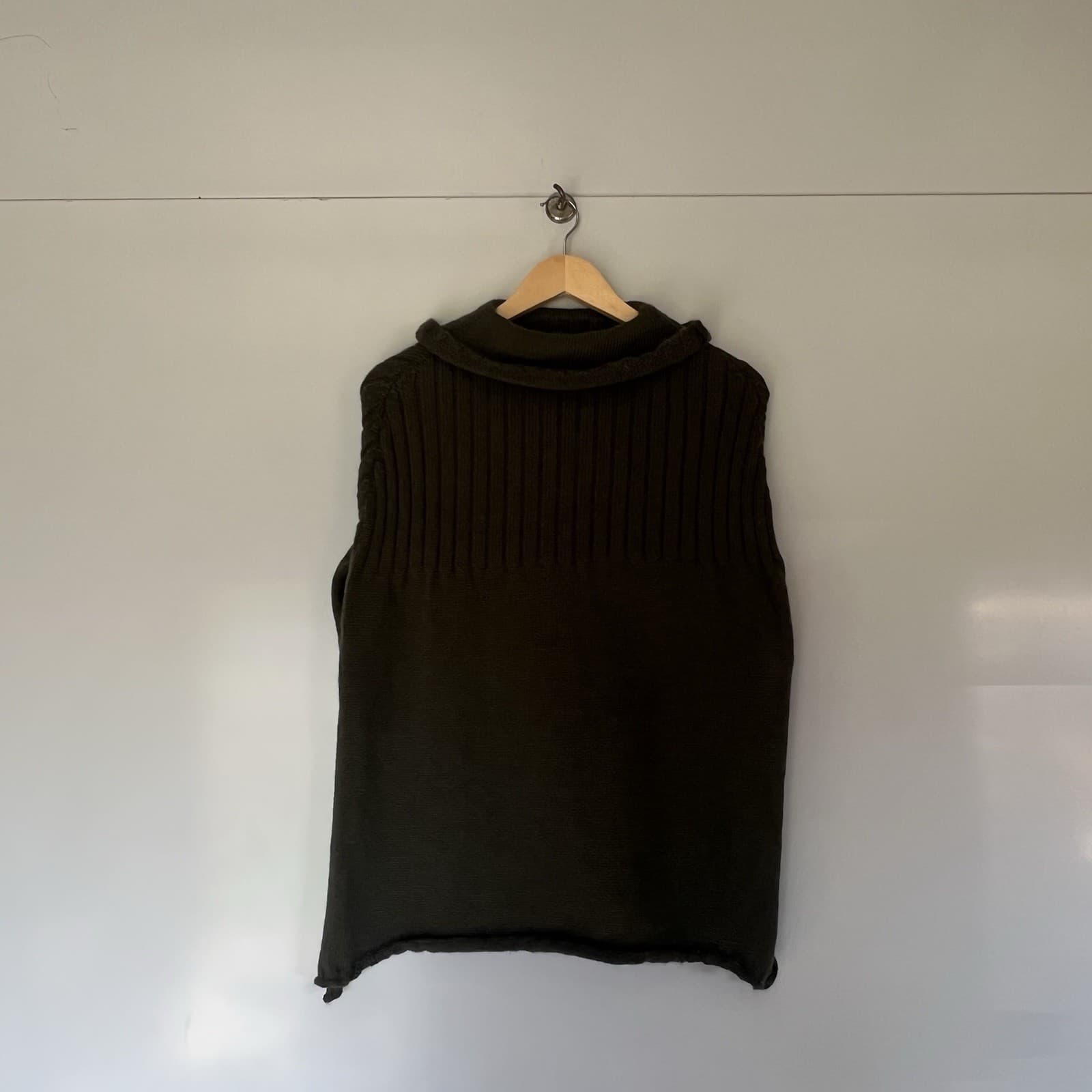 Handmade Pure Wool Olive Green Knit Cape Cowl Neck Cottagecore Hobbit Ren Faire — photo 5 of 8