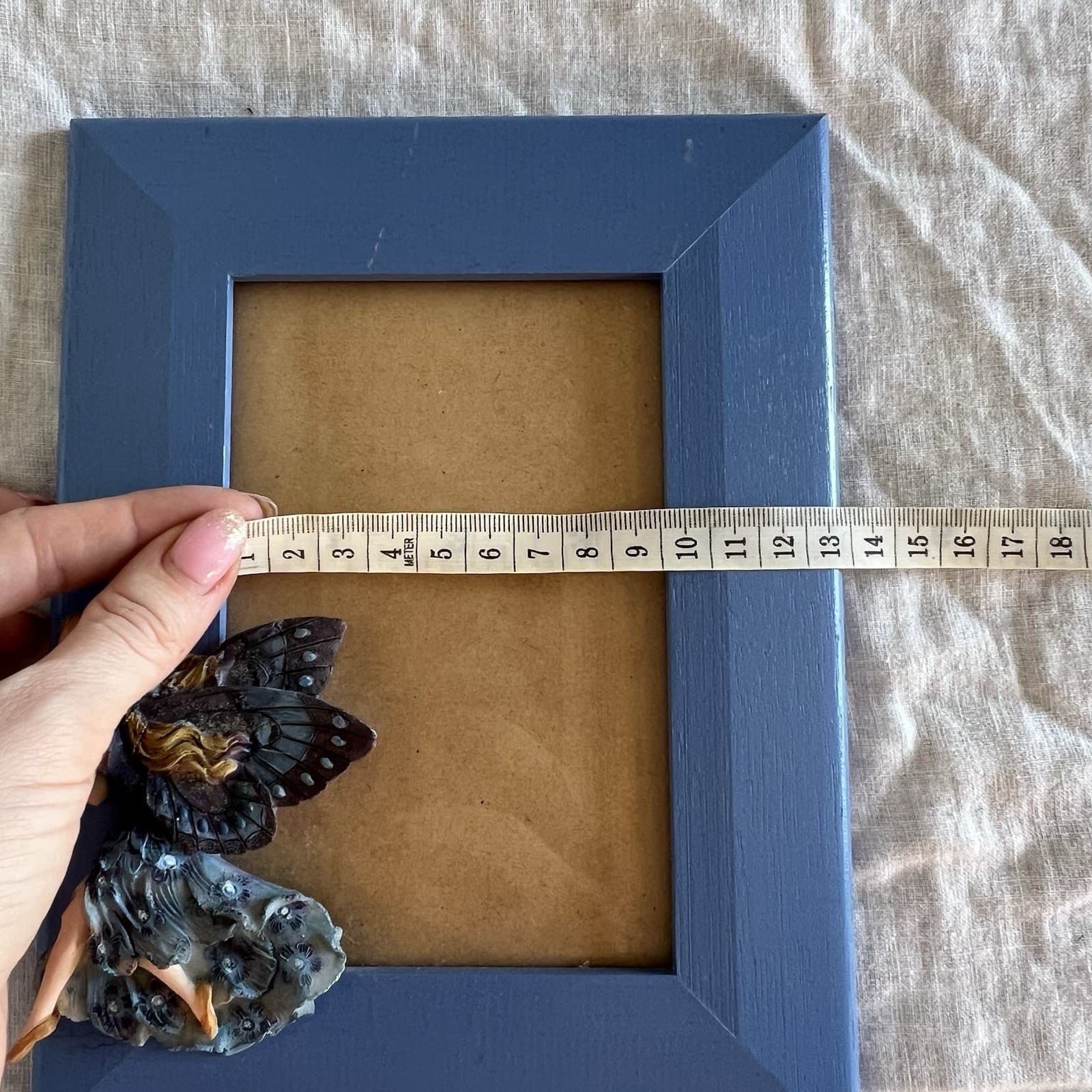 Vintage Fairycore Wooden Picture Frame 4x6 Flower Fairy Shirley Barber Blue — photo 6 of 7