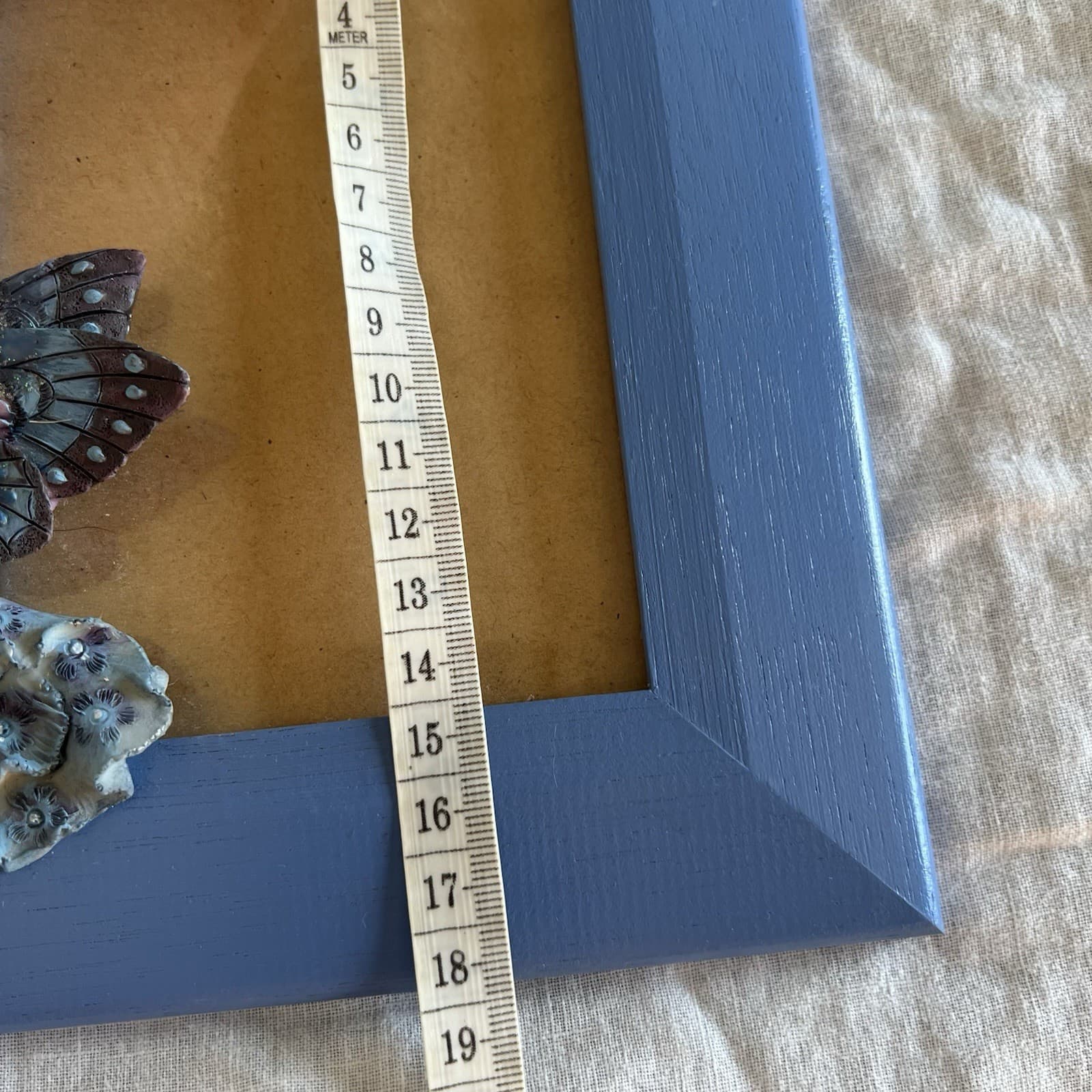 Vintage Fairycore Wooden Picture Frame 4x6 Flower Fairy Shirley Barber Blue — photo 7 of 7