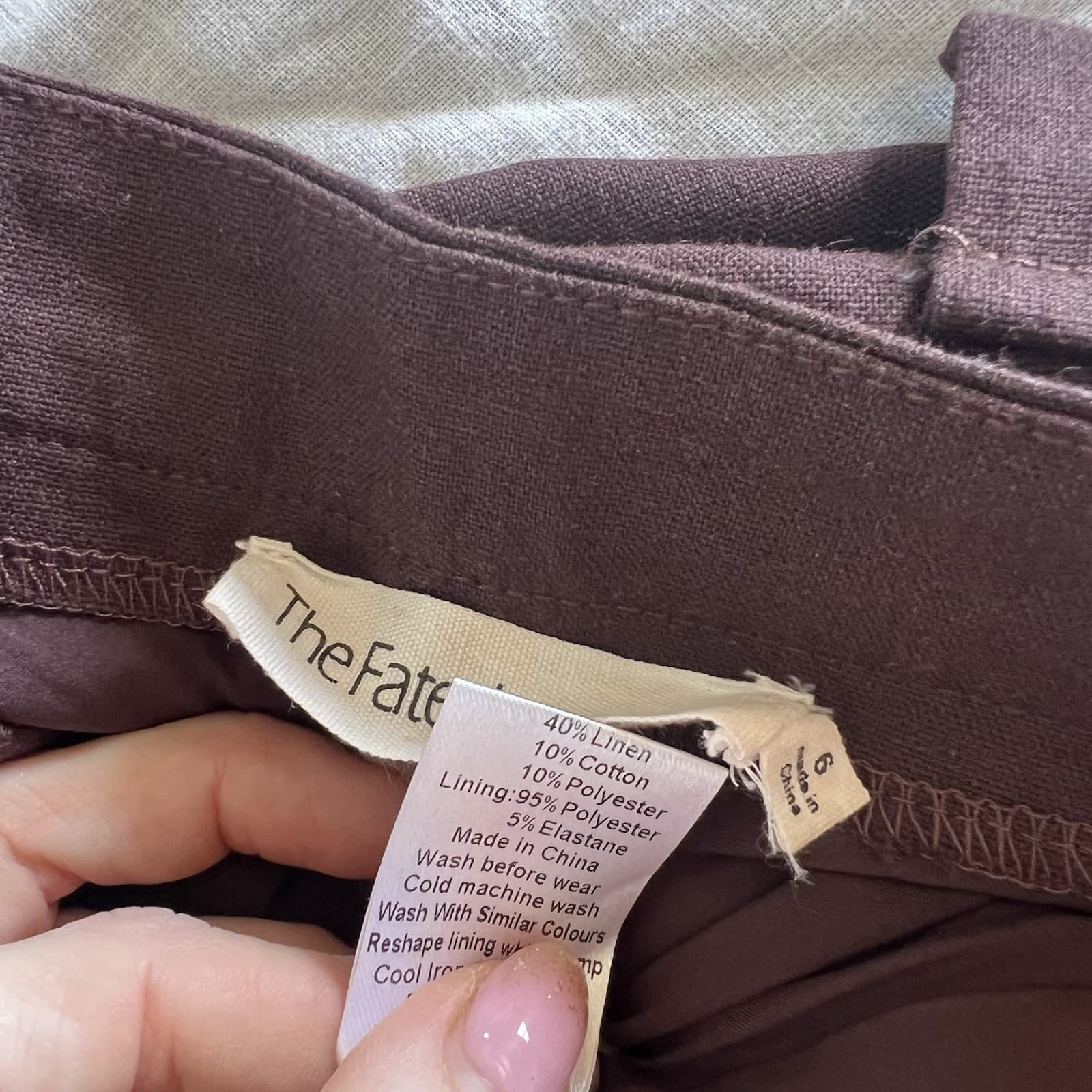 The Fated Chocolate Brown Linen Blend Pleated Mini Skirt Size AU 6 Tailored — photo 4 of 6