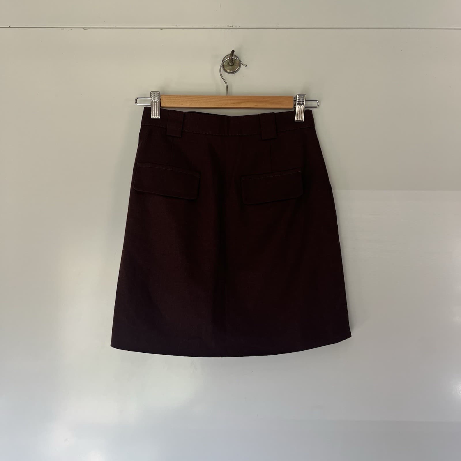 The Fated Chocolate Brown Linen Blend Pleated Mini Skirt Size AU 6 Tailored — photo 6 of 6