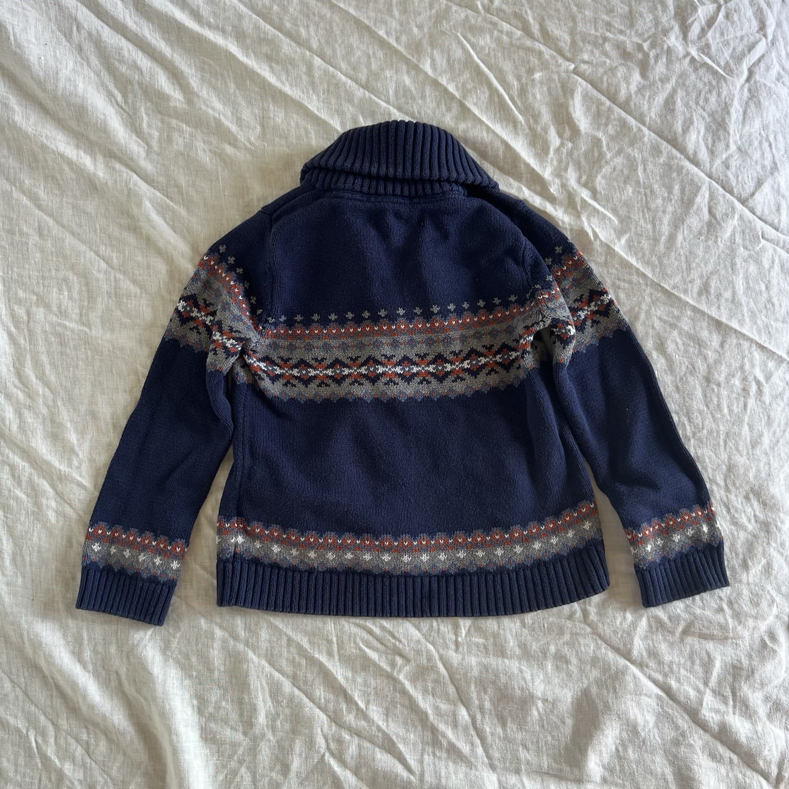 Jarvis Archer Kids Knit Cardigan Nordic Fair Isle Sweater Heirloom Navy Size 5 — photo 6 of 6