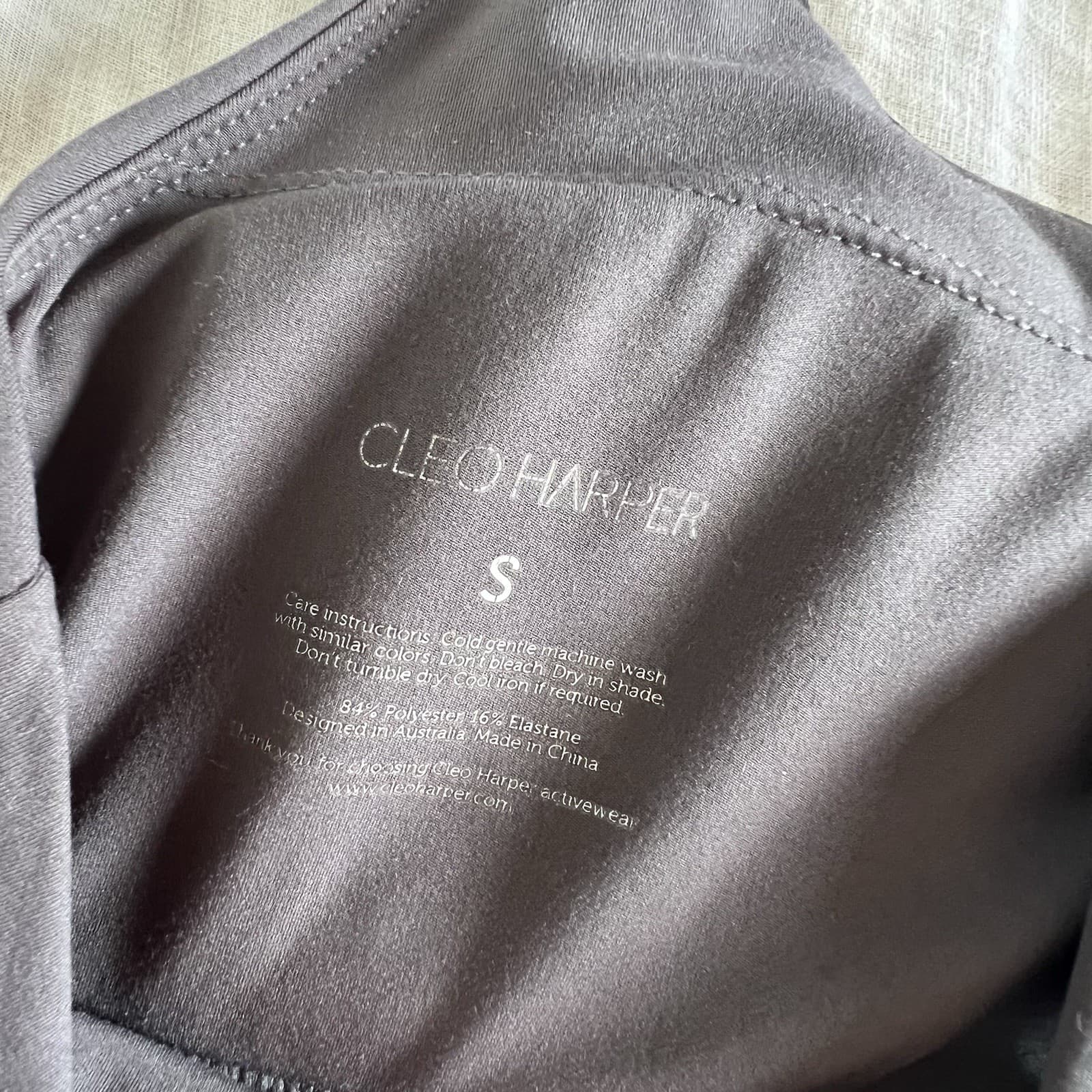 Cleo Harper Womens Small Charcoal Sports Bra Crop Top Gym Pilates Charcoal — photo 4 of 4