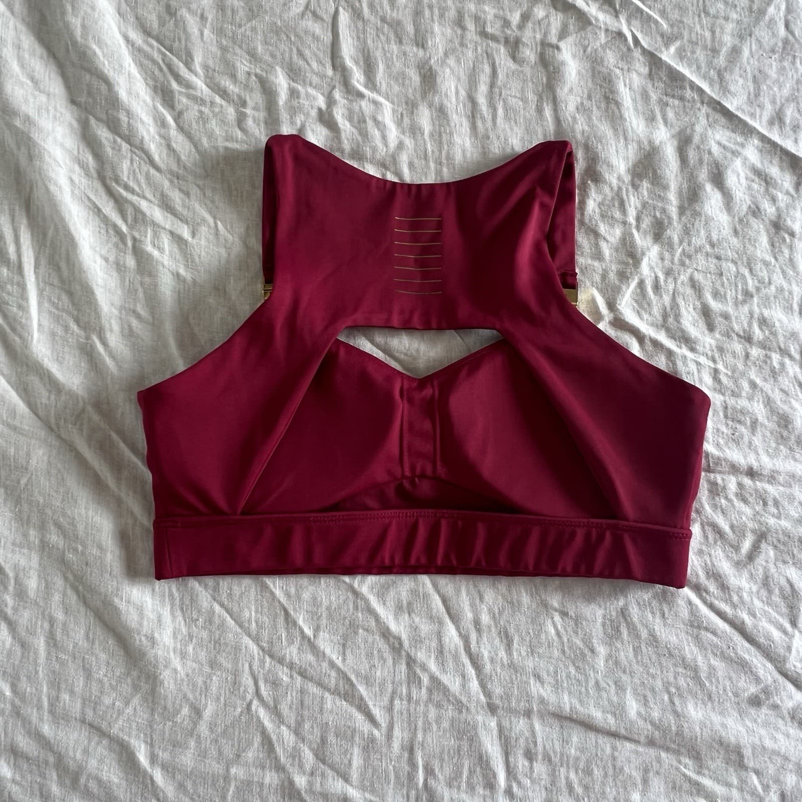 Cleo Harper Vashti Bralet Sports Bra Burgundy Wine Gold Hardware Size S AU 8 — photo 5 of 6