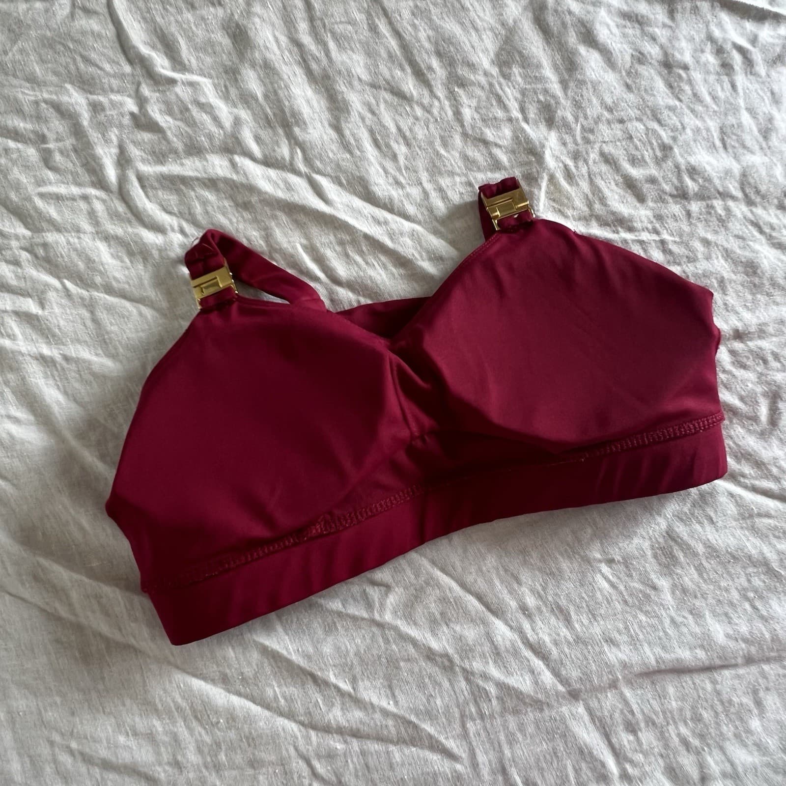 Cleo Harper Vashti Bralet Sports Bra Burgundy Wine Gold Hardware Size S AU 8 — photo 6 of 6