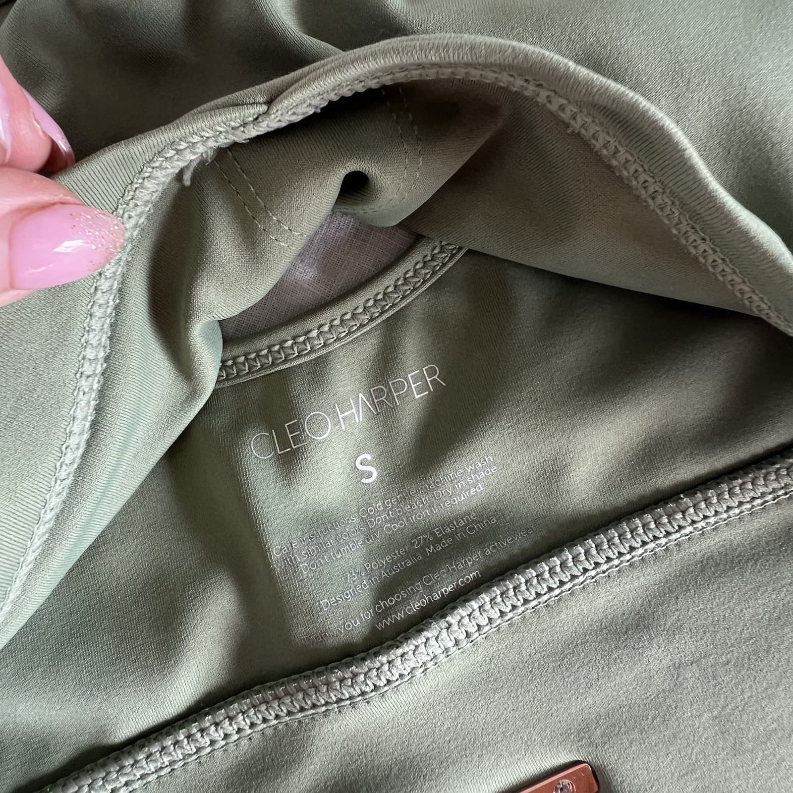 Cleo Harper Womens Small Olive Green Cross Back Workout Bra Crop Top — photo 3 of 5