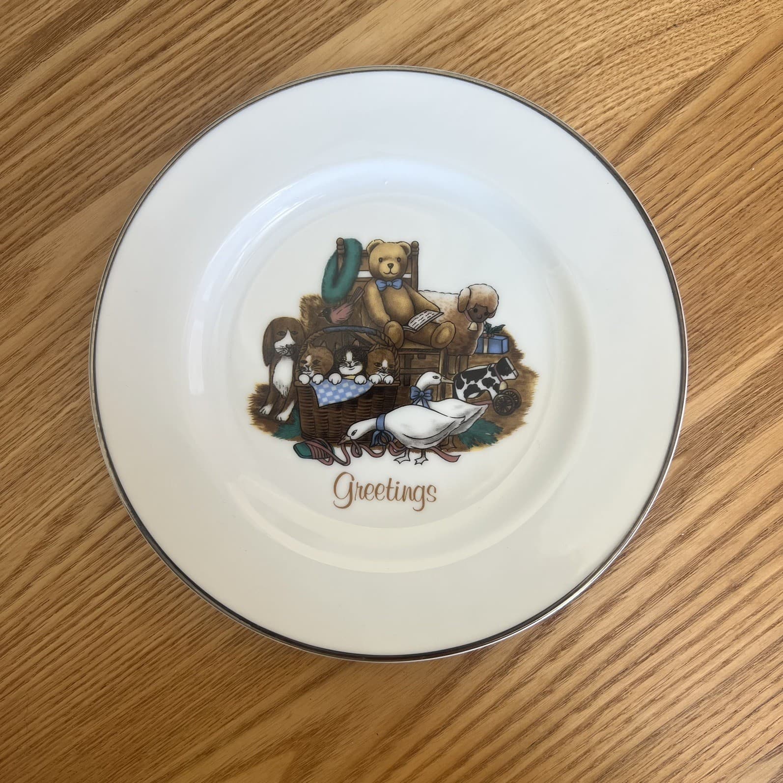 Vintage Greetings Teddy Bear Plate Made in Japan Nursery Heirloom Cottagecore — photo 1 of 6