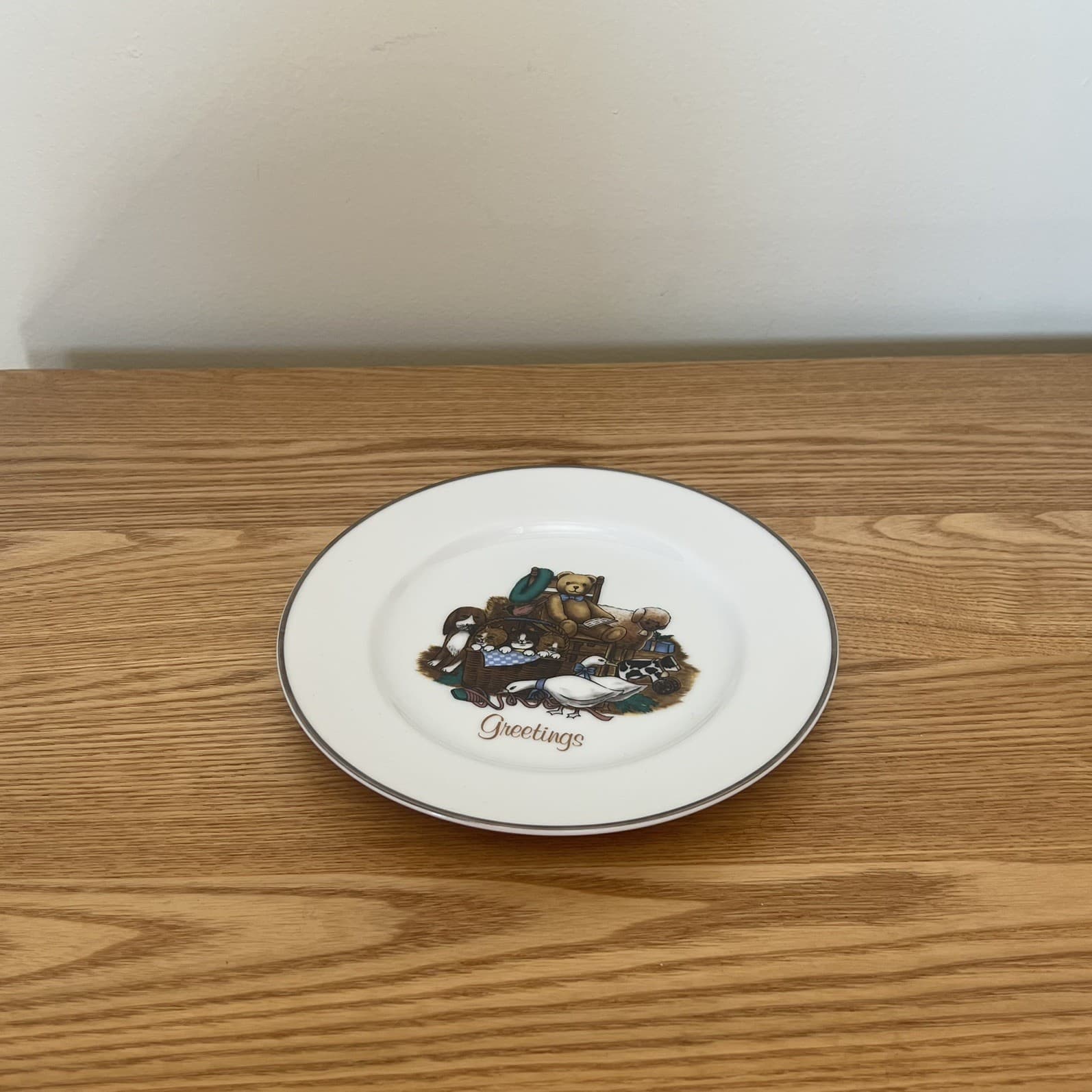 Vintage Greetings Teddy Bear Plate Made in Japan Nursery Heirloom Cottagecore — photo 2 of 6
