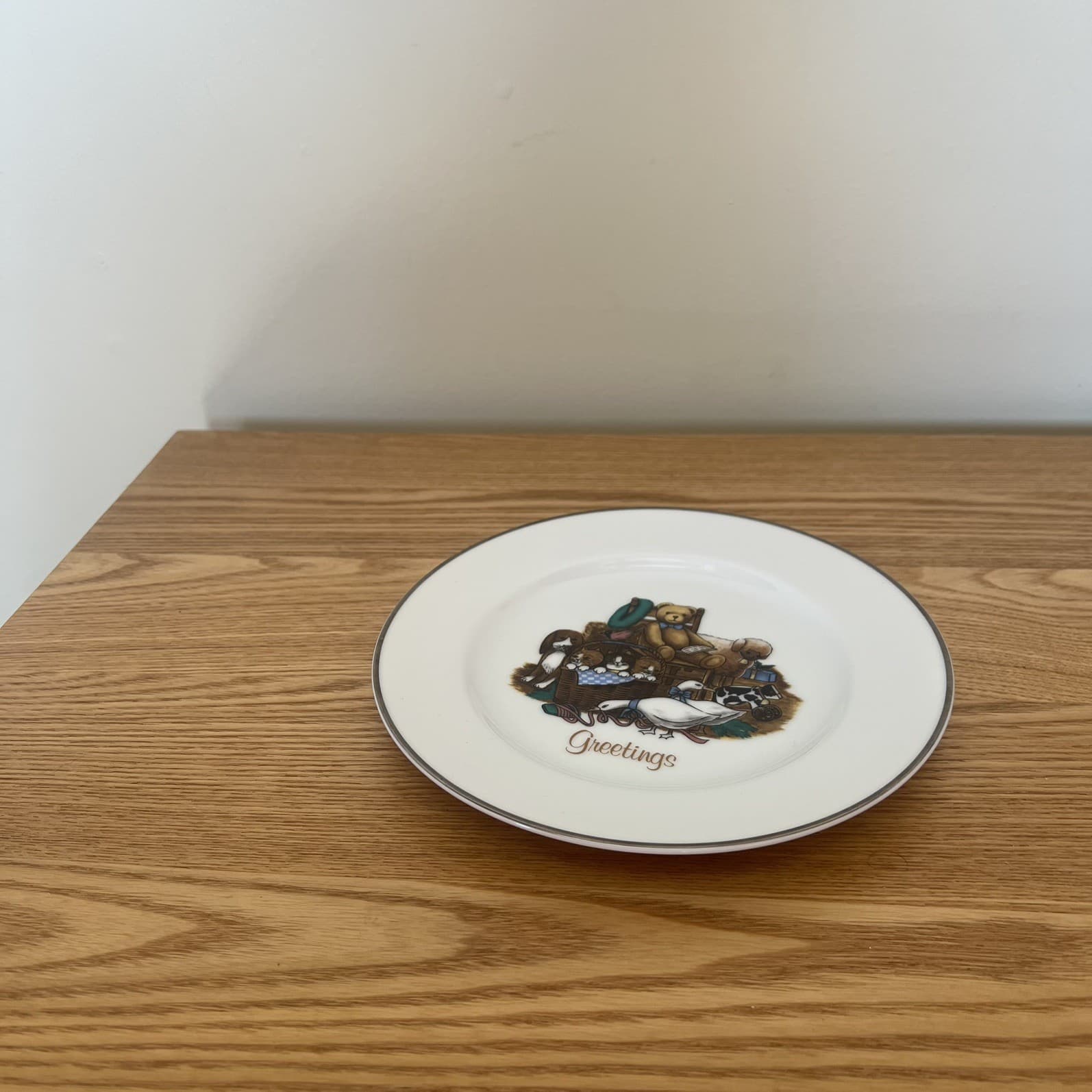 Vintage Greetings Teddy Bear Plate Made in Japan Nursery Heirloom Cottagecore — photo 5 of 6