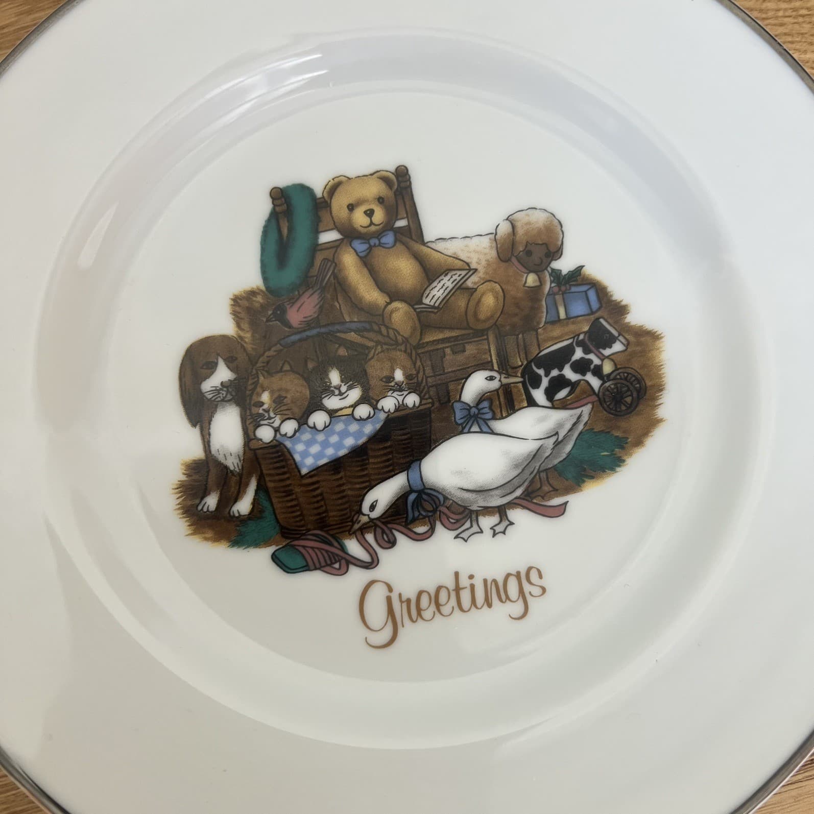 Vintage Greetings Teddy Bear Plate Made in Japan Nursery Heirloom Cottagecore — photo 6 of 6
