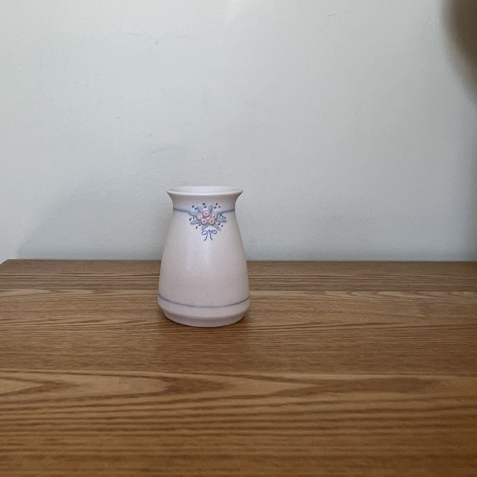 Vintage Deirdre Green Studio Pottery Vase Pink Floral Cottagecore Whimsy — photo 3 of 7