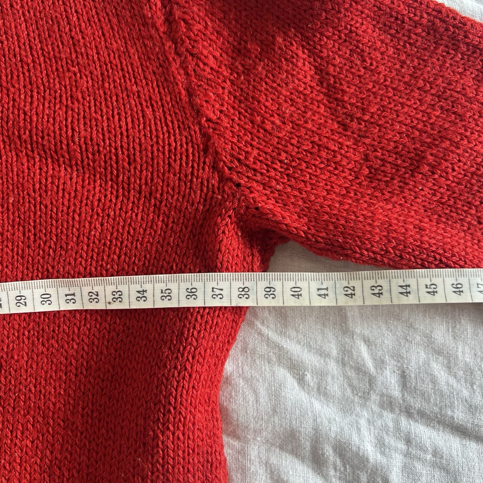 Vintage Kids Hand Knit Red Wool Jumper Sweater Size 5 6 Heritage Country Retro — photo 2 of 8